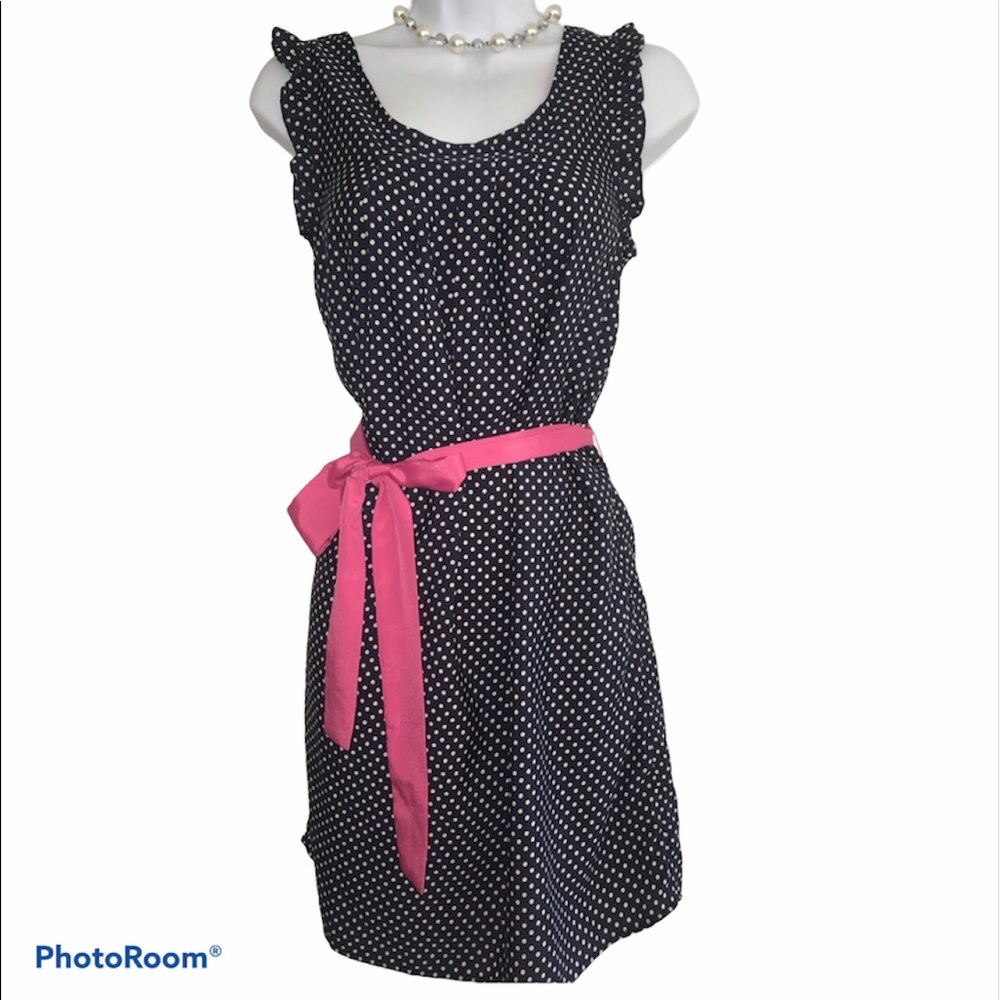 ANNABELLA Medium Navy White Polka Dot Shift Dress